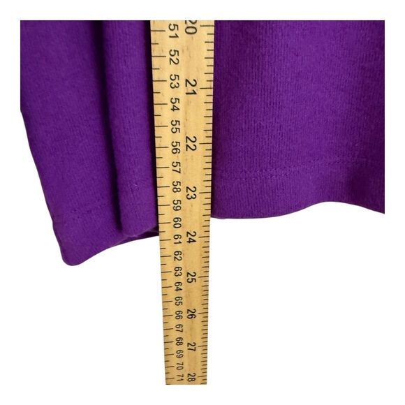 LOFT Women’s Split Neck Sweater Petite Sz MP Purple Long Sleeve Polyester Rayon - Picture 5 of 12